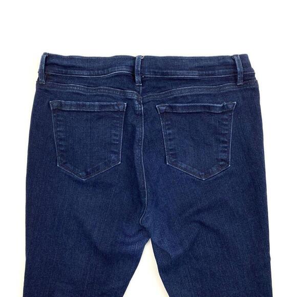 Loft Modern Skinny Ankle Zipper Women's size 12P Dark Wash Blue Denim Jeans - Picture 2 of 4